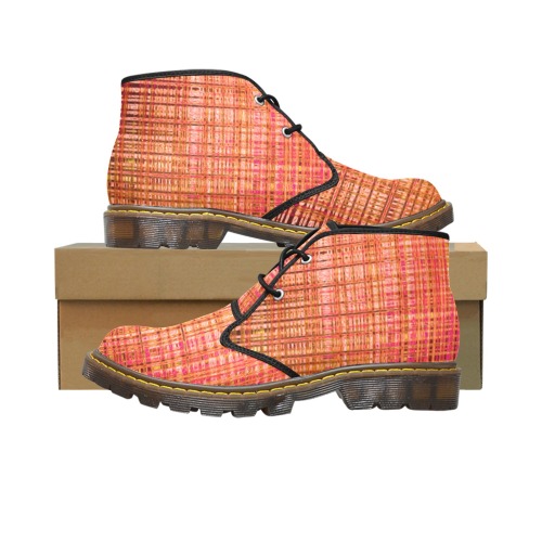 HEALING PLAID Women's Canvas Chukka Boots (Model 2402-1)