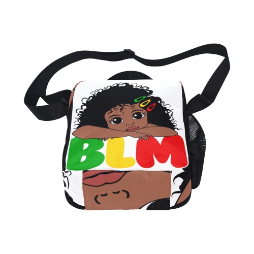 DKdesignSVG Cute Girl BLM PNG All Over Print Crossbody Lunch Bag for Kids (Model 1722)