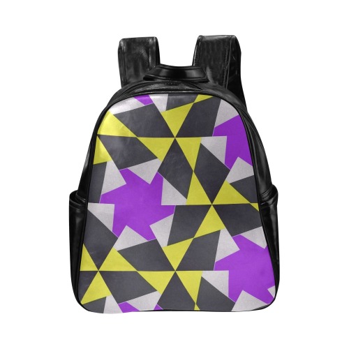 Retro geometric colorful 7D Women's Batwing-Sleeved Blouse T shir Multi-Pockets Backpack (Model 1636)