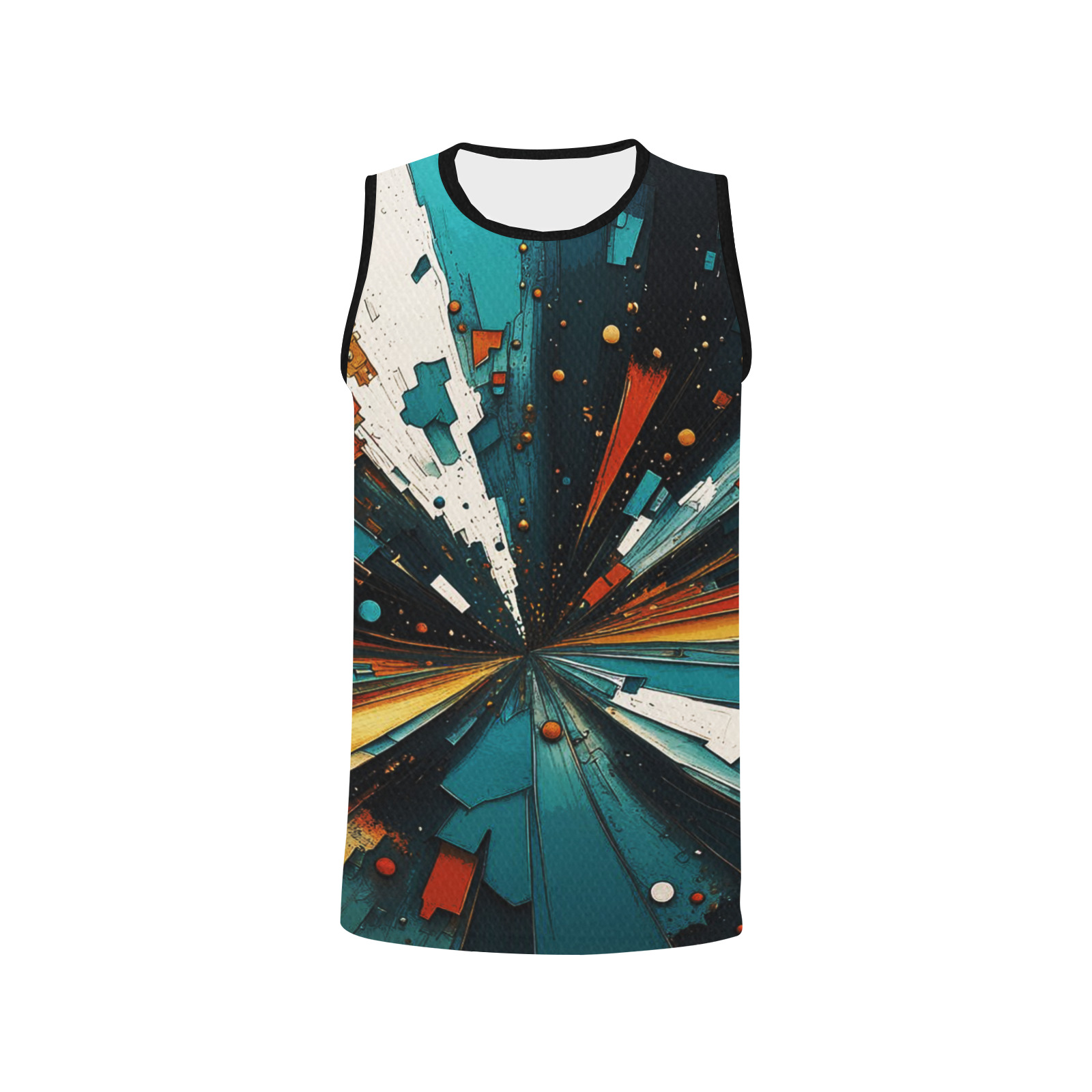 Abstract Blue And Orange 607 All Over Print Basketball Jersey