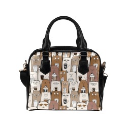 Cats and Coffee Shoulder Handbag (Model 1634)