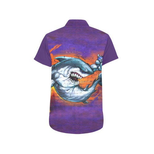 Graffiti Shark Wall Art Men's All Over Print Short Sleeve Shirt (Model T53)