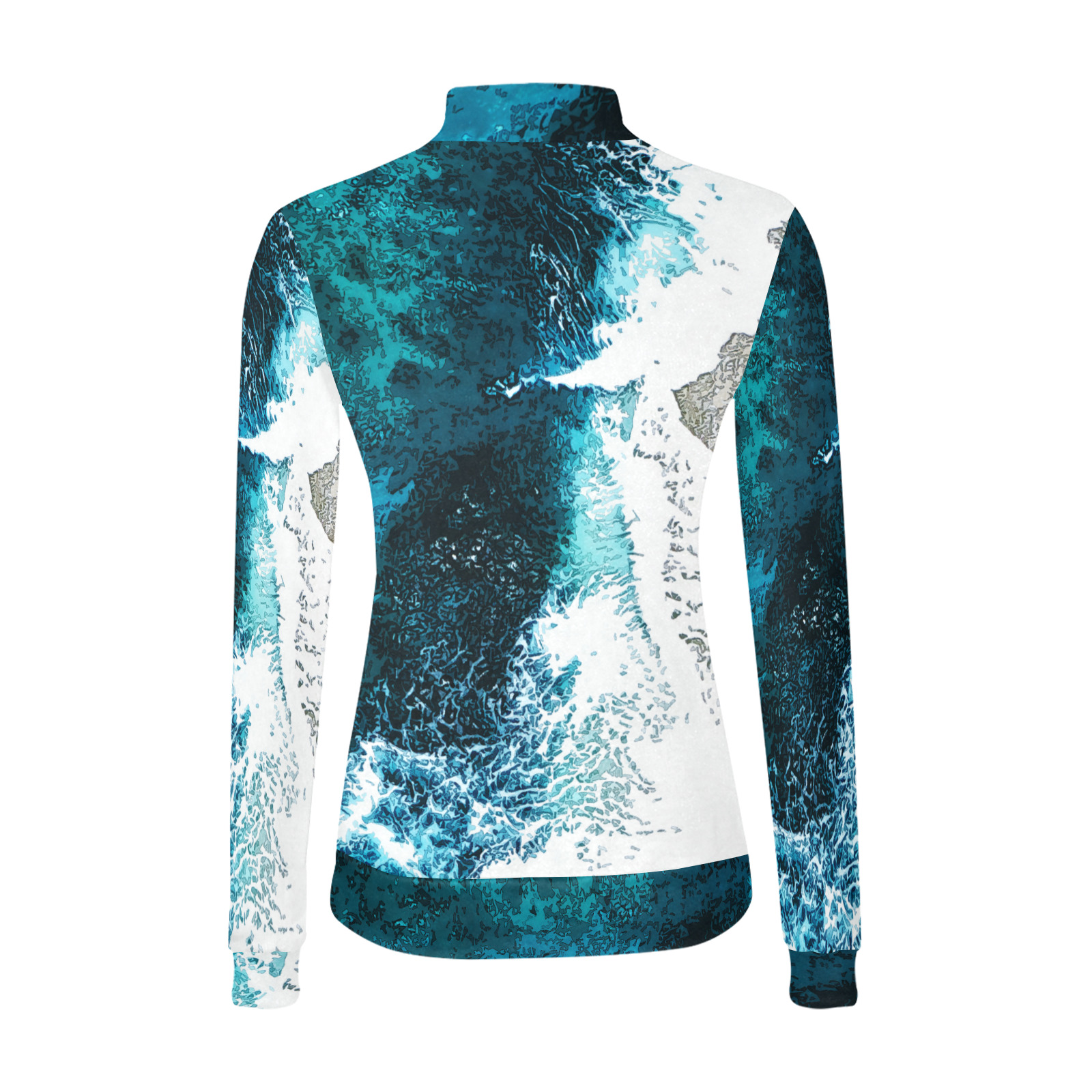 Ocean And Beach Women's All Over Print Mock Neck Sweatshirt (Model H43)