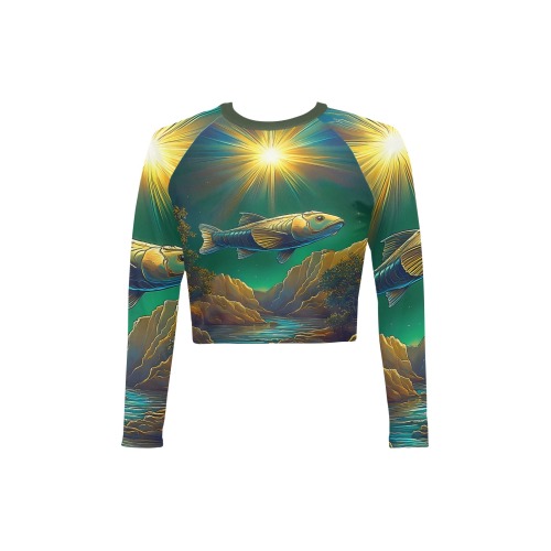 Celestial Swim Long Sleeve Bikini Top (Model S27)