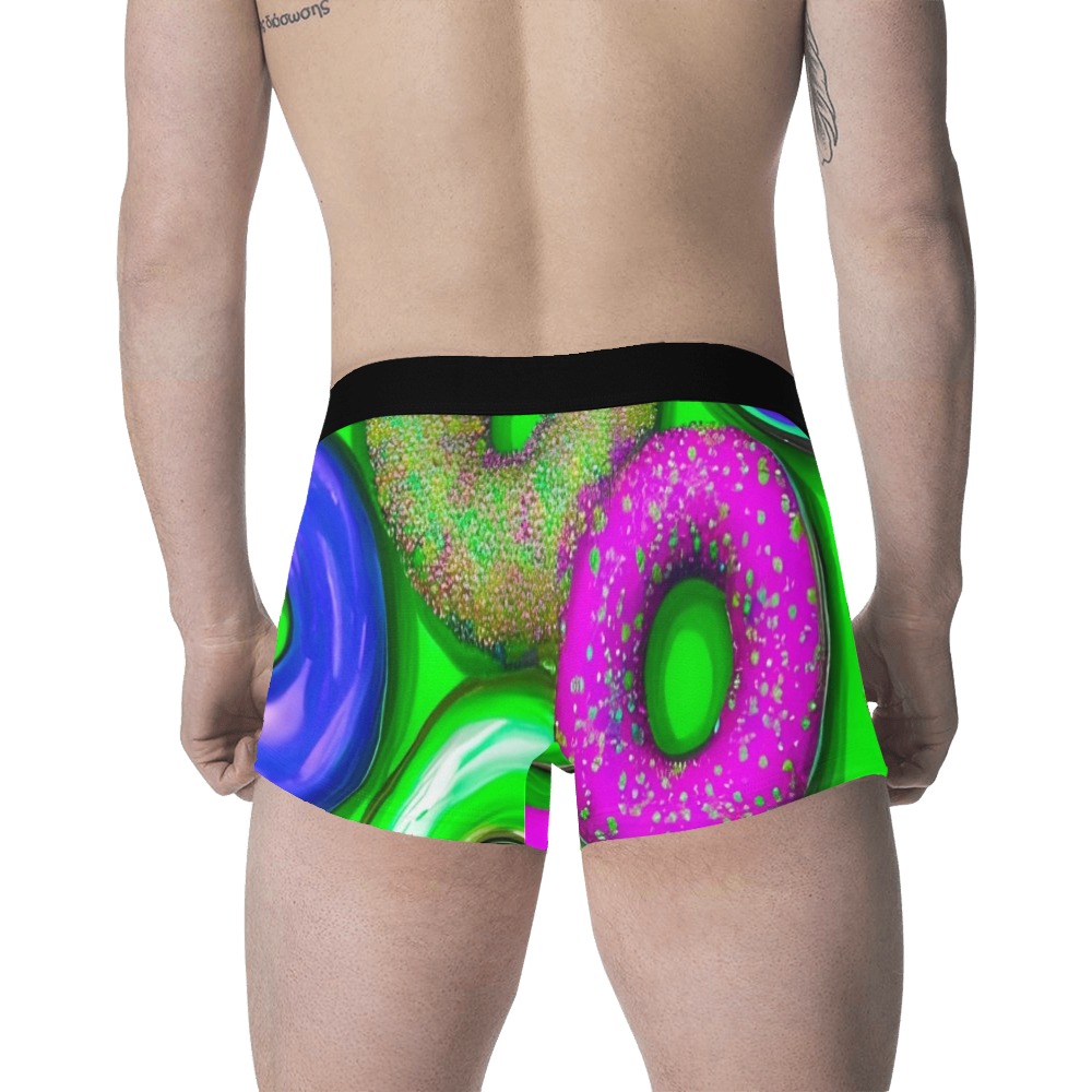Colorful Donuts Green Men's All Over Print Boxer Briefs (Model L34)