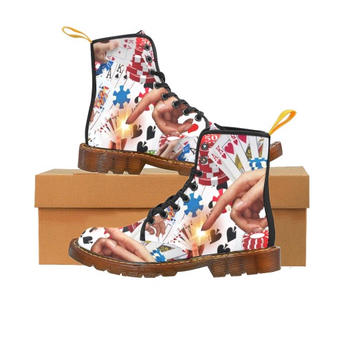 POKER NIGHT TOO Custom Canvas Boots For Women Model 1203H