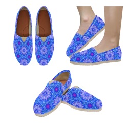 Purple and Blue Abstract Women's Classic Canvas Slip-On (Model 1206)