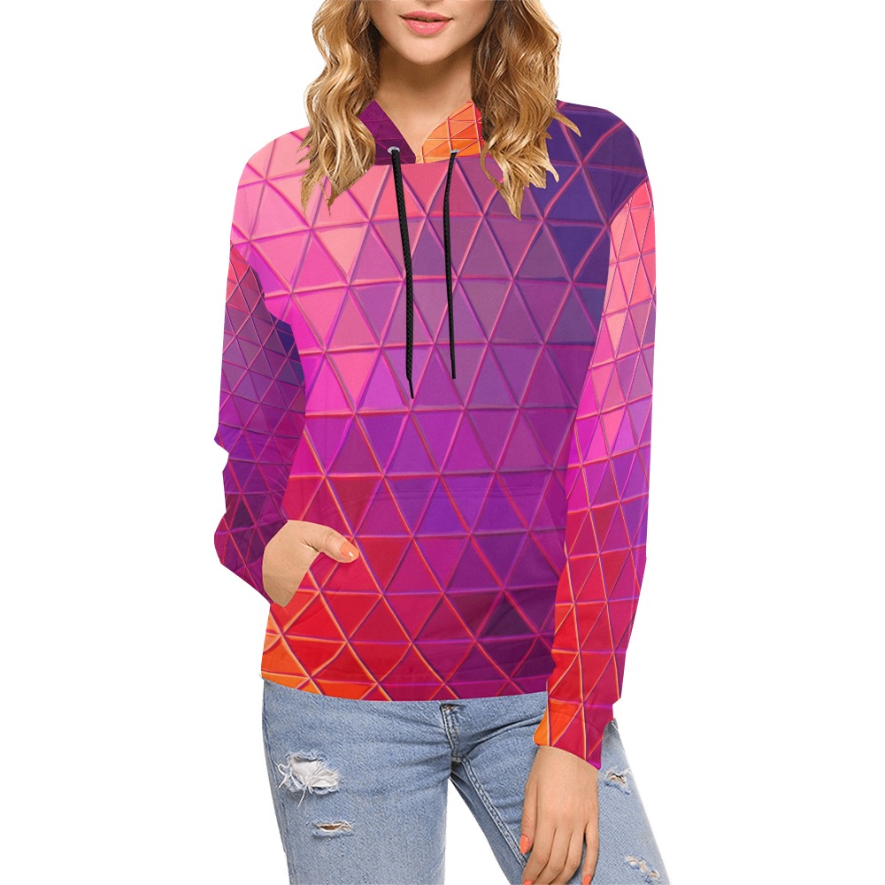 mosaic triangle 5 All Over Print Hoodie for Women (USA Size) (Model H13)