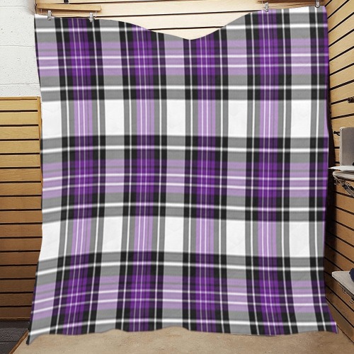Purple Black Plaid Quilt 60"x70"