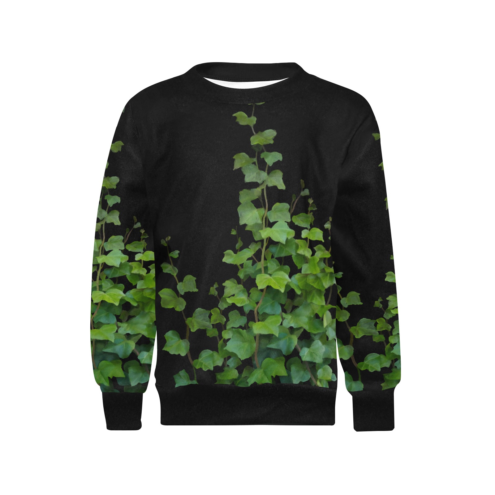 Vines, climbing plant watercolor Girls' All Over Print Crew Neck Sweater (Model H49)