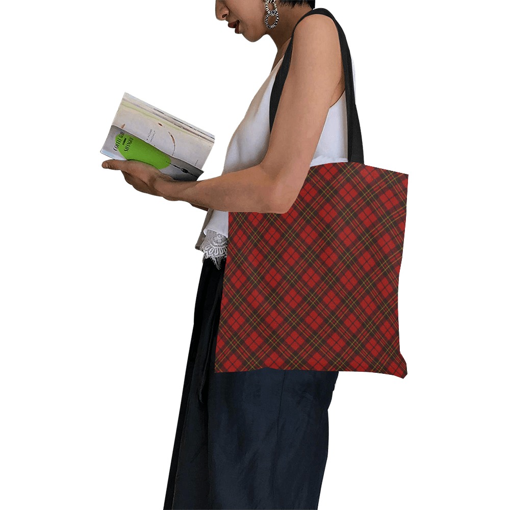 Red tartan plaid winter Christmas pattern holidays All Over Print Canvas Tote Bag/Small (Model 1697)