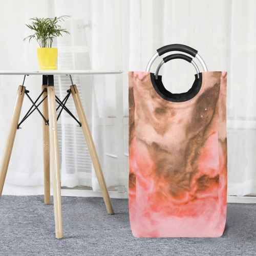 Pink marbled space 01 Square Laundry Bag