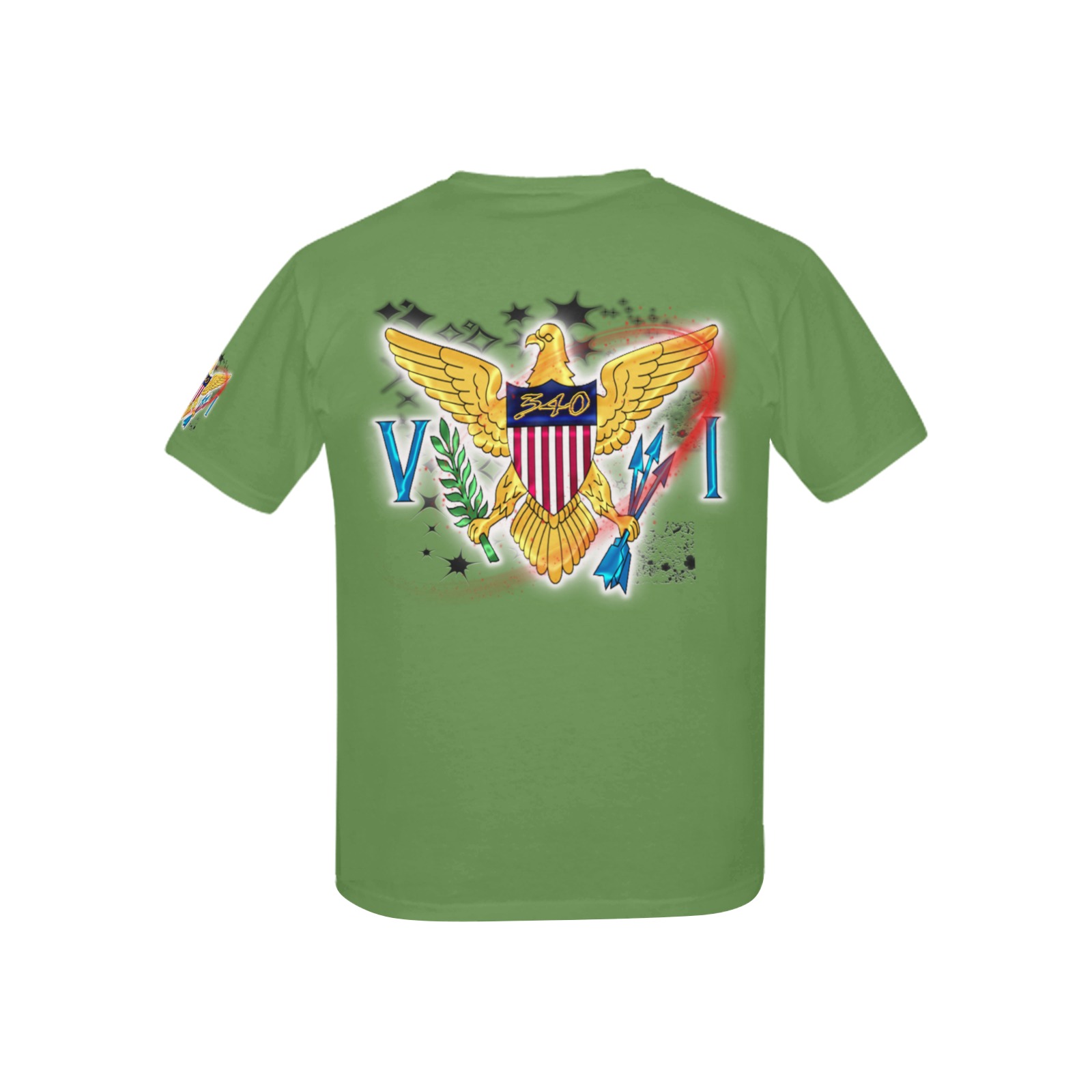 TRENDY LIONESS COUTURE VI FLAG  KIDS GREEN TEE Kids' All Over Print T-shirt (USA Size) (Model T40)