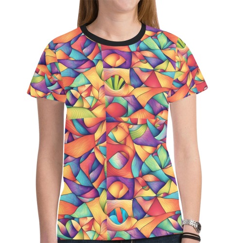 Psychedelic Ocean New All Over Print T-shirt for Women (Model T45)