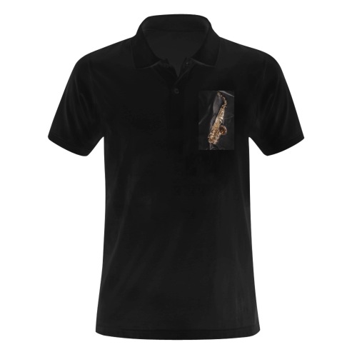 alto sax Men's Polo Shirt (Model T24)