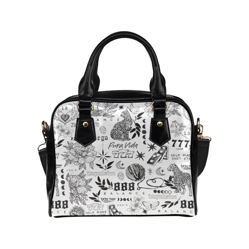 Inspirational tattoo pattern BL 2 Shoulder Handbag (Model 1634)