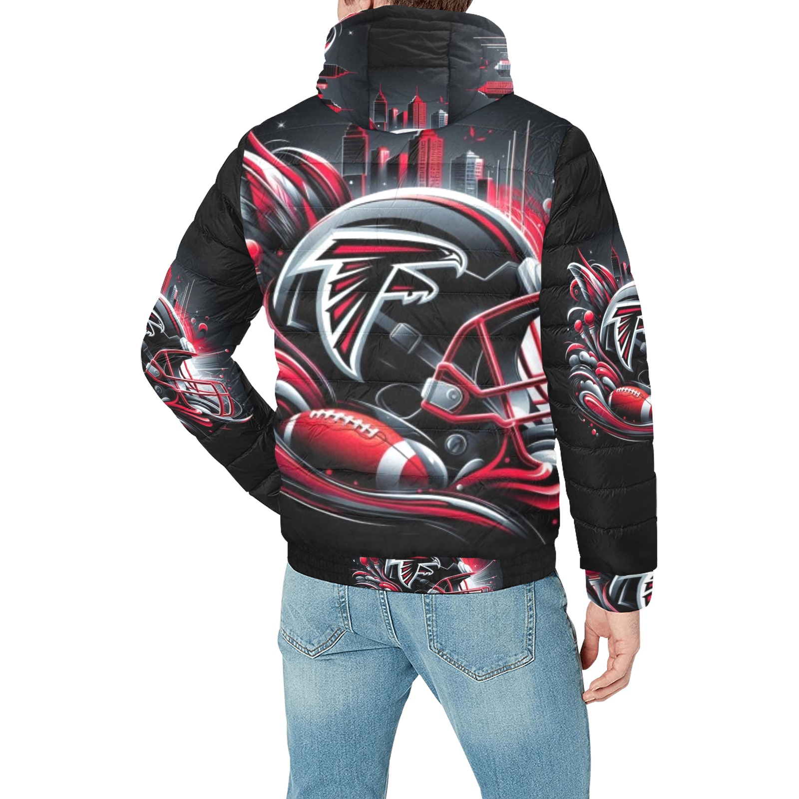 ATL FALCONS Men's Padded Hooded Jacket (Model H42)