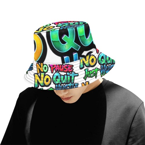 No Quit White Bucket Hat