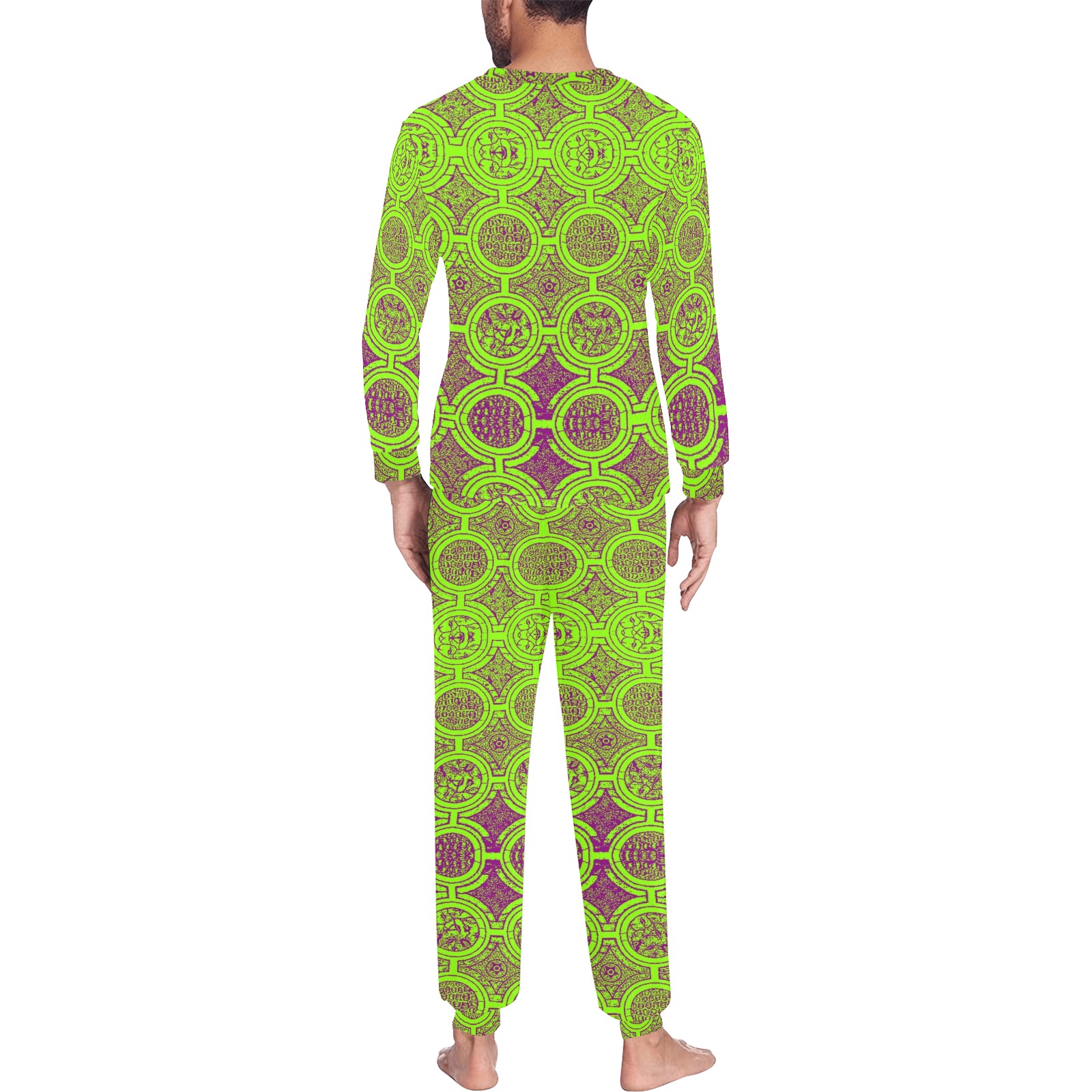 AFRICAN PRINT PATTERN 2 Men's All Over Print Pajama Set with Custom Cuff