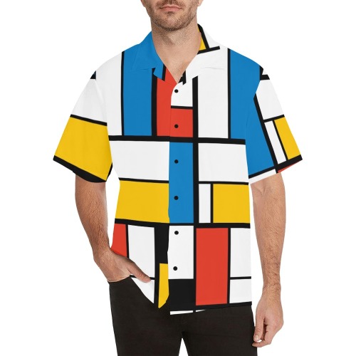 Mondrian De Stijl Modern Hawaiian Shirt (Model T58)