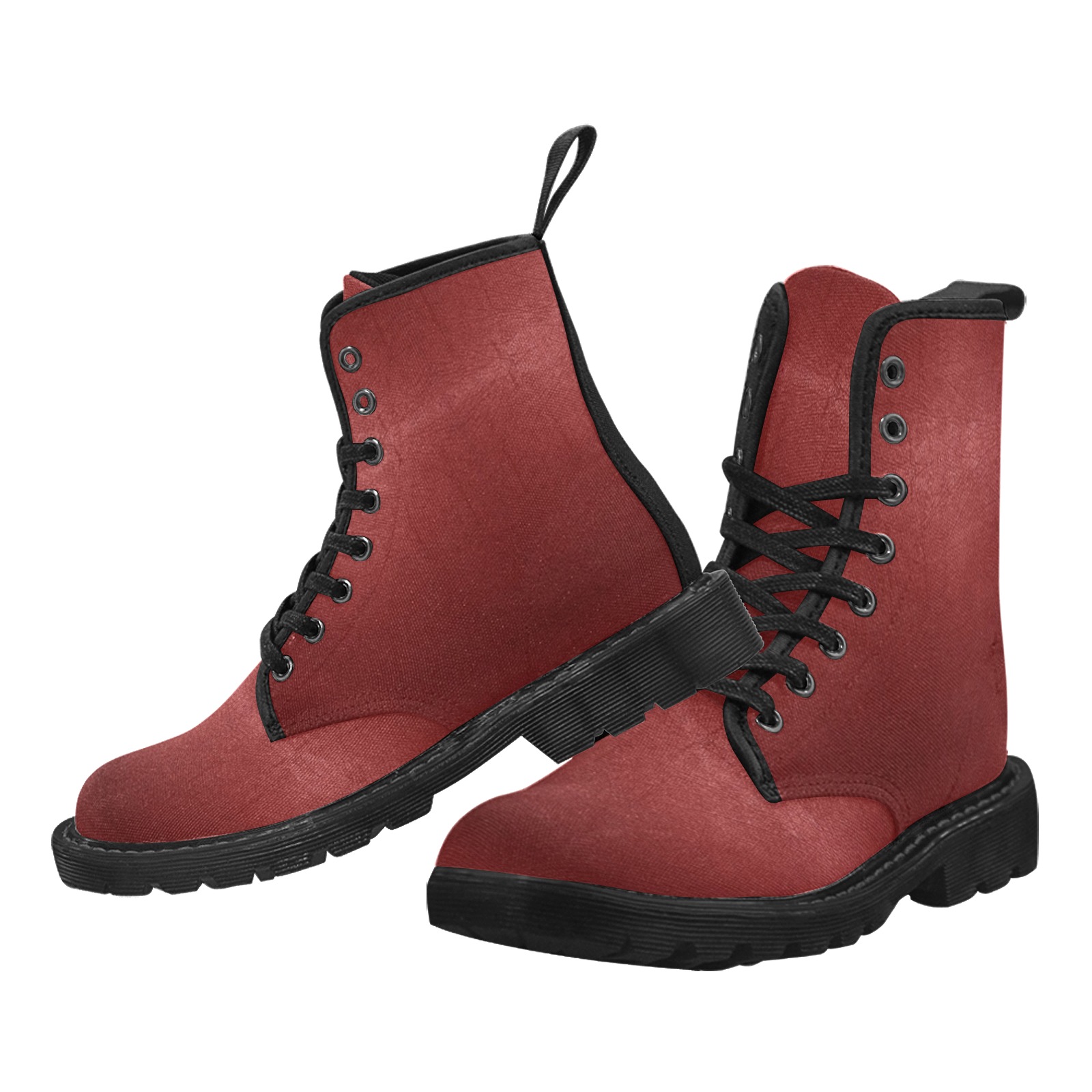 Leather Red Light by Artdream Martin Boots for Men (Black) (Model 1203H)