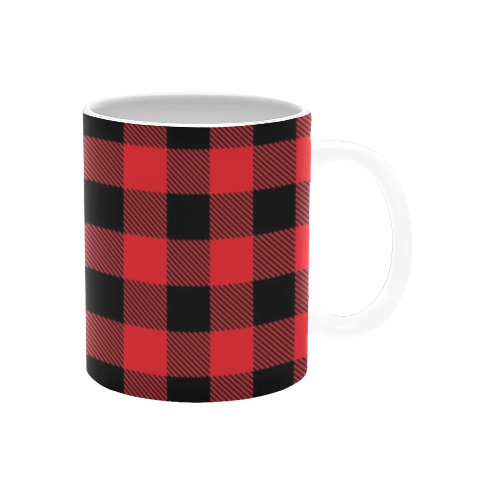 Buffalo Print Mug - Red, Black White Mug(11OZ)