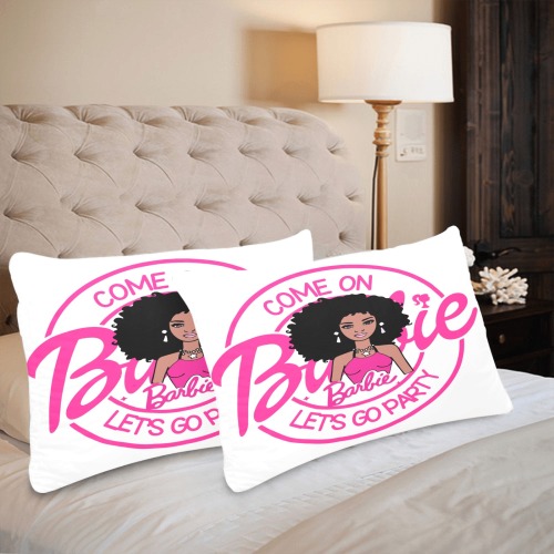 Afro Barbie Pillow Case Custom Pillow Case 20"x 30" (One Side) (Set of 2)