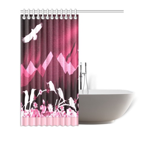 mountain glory pink Shower Curtain 66"x72"