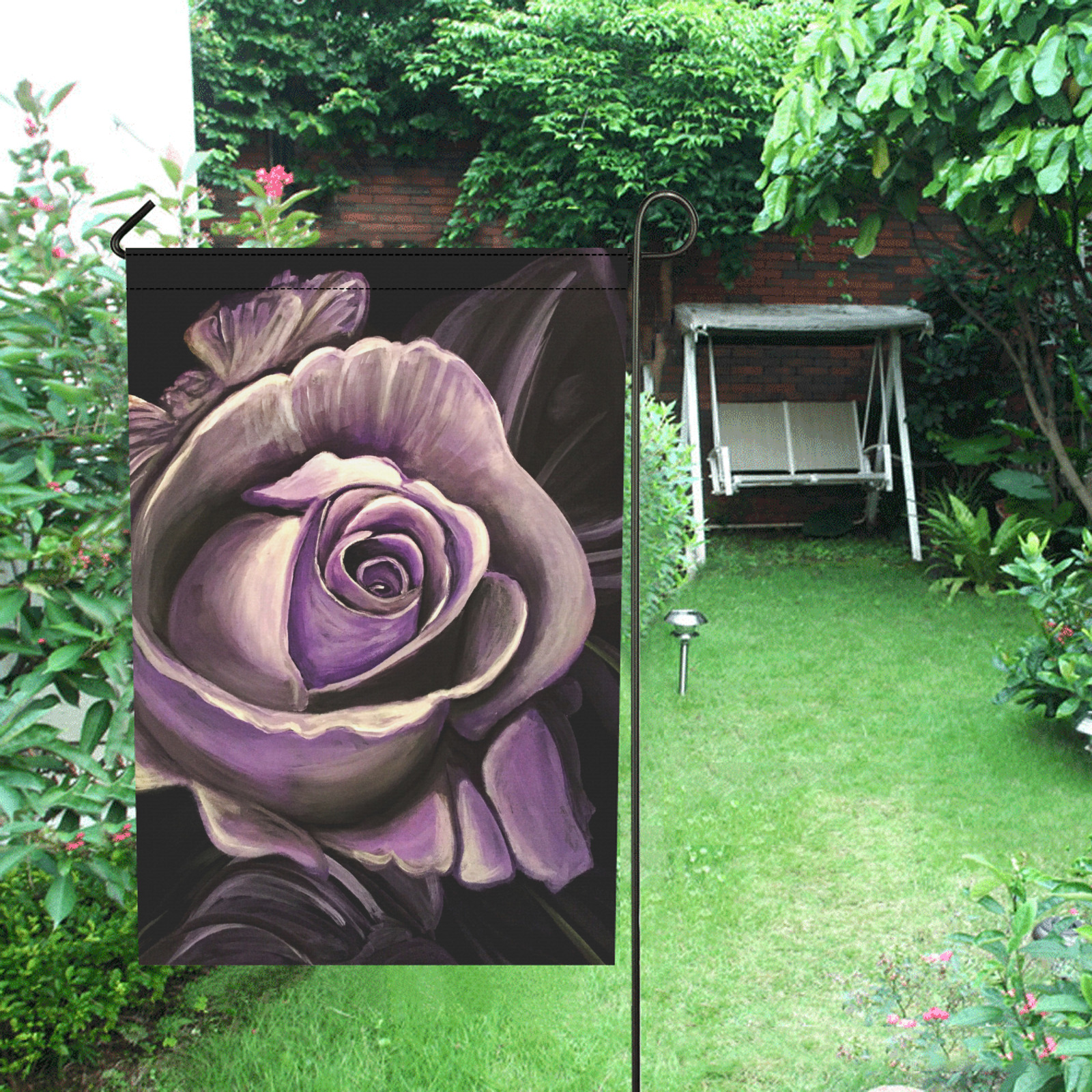 Purple Rose Garden Flag 12‘’x18‘’(Twin Sides)