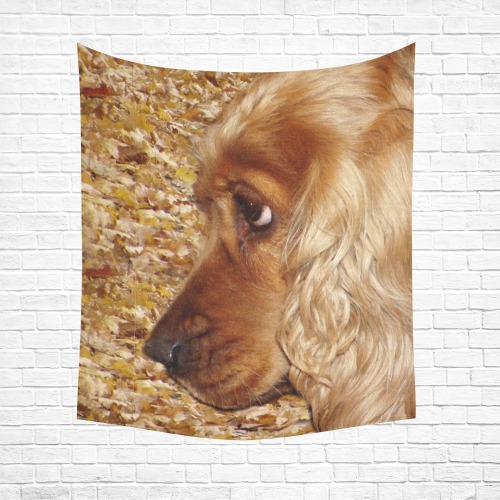 Dog Cocker Spaniel Cotton Linen Wall Tapestry 51"x 60"