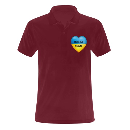Peace For Ukraine Men's Polo Shirt (Model T24)