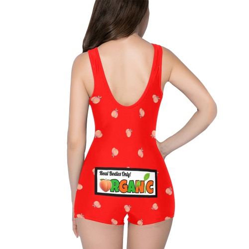 Bodysuit Short Red Classic One Piece Swimwear (Model S03)