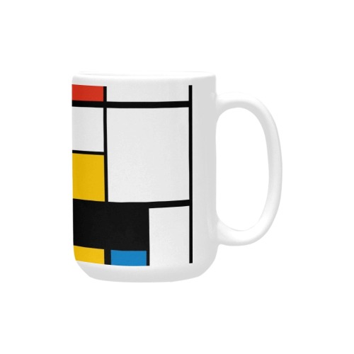 Mondrian De Stijl Modern Custom Ceramic Mug (15OZ)