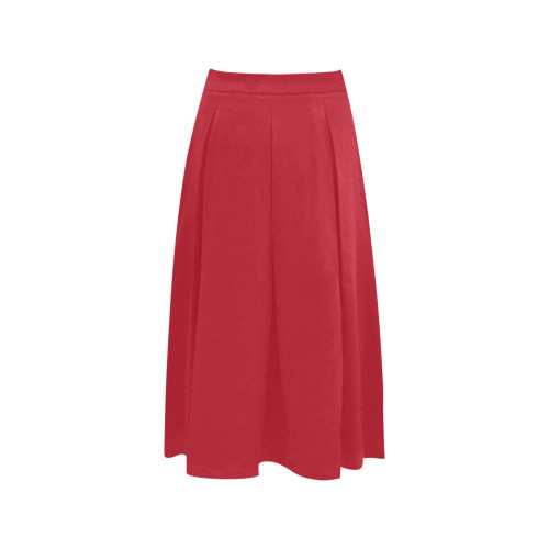 MNEMOSYNE Red Mnemosyne Women's Crepe Skirt (Model D16)