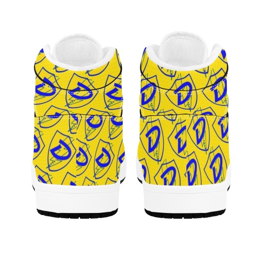 DIONIO - Yellow & Blue Repeat High-Top Basketball  Sneakers (Yellow & Blue D Shield Logo) Men's High Top Sneakers (Model 20042)