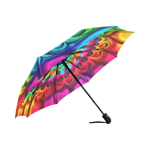 Tie Dye Bright Rainbow 8 Auto-Foldable Umbrella (Model U04)