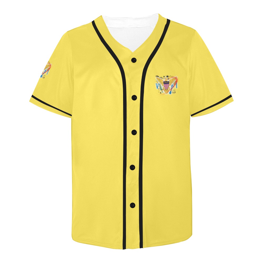 TRENDY LIONESS COUTURE VI FLAG YELLOW BASEBALL JERSEY All Over Print Baseball Jersey for Men (Model T50)