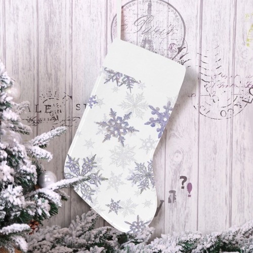 snowflakes blue Christmas Stocking
