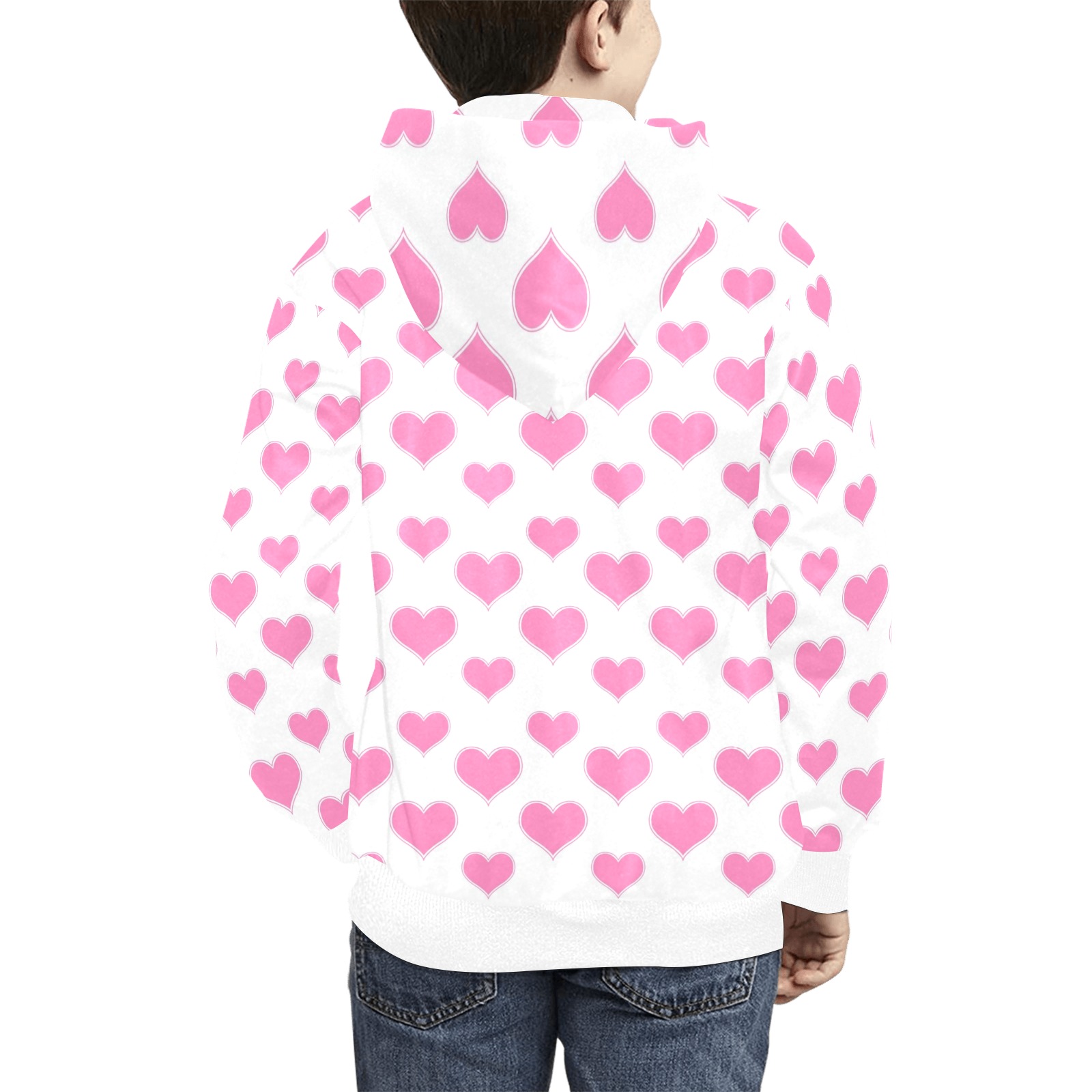 Valentine Heart Hoodie for Kids Kids' All Over Print Hoodie (Model H38)