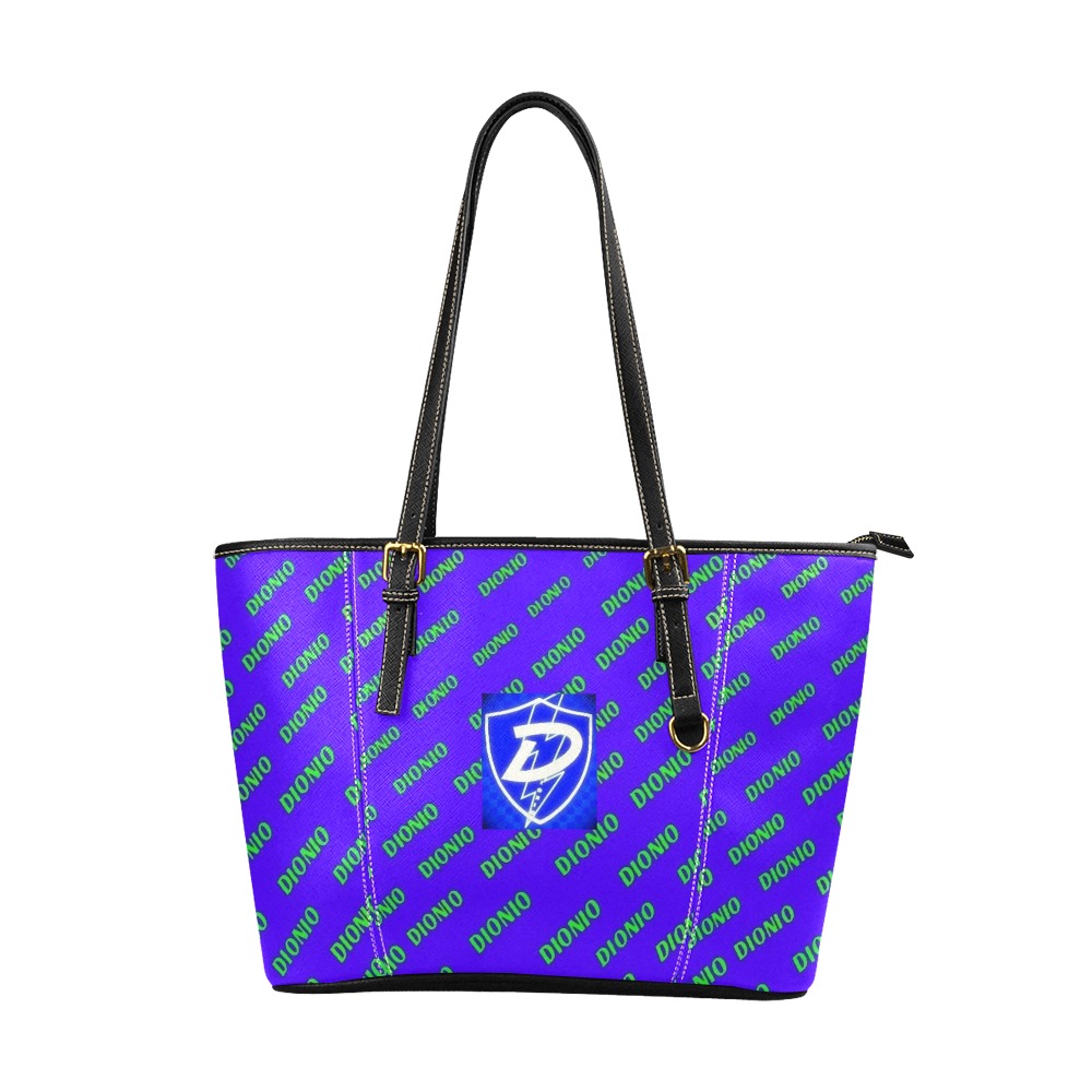 DIONIO - Women's Leather Tote Bag Large (Blue Steppers) Leather Tote Bag/Large (Model 1640)