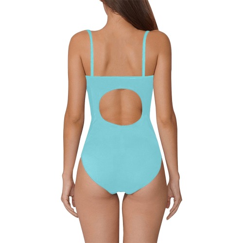 Nude Colour Woman's Swimwear Blue Strap Swimsuit ( Model S05)