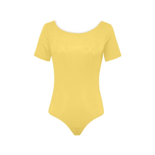 color mustard Women's Short Sleeve Bodysuit