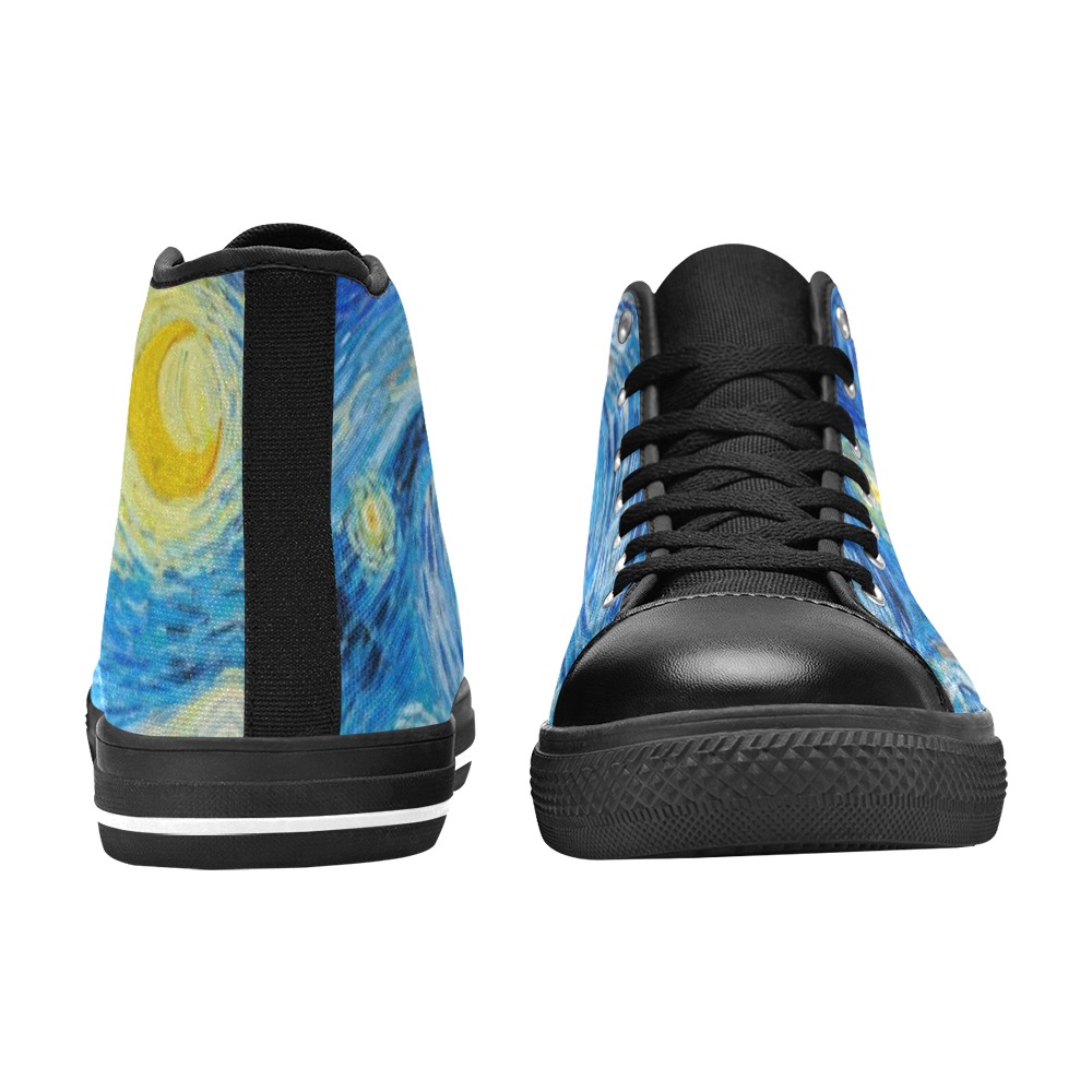 Starry Night High Top Canvas Shoes for Kid (Model 017)