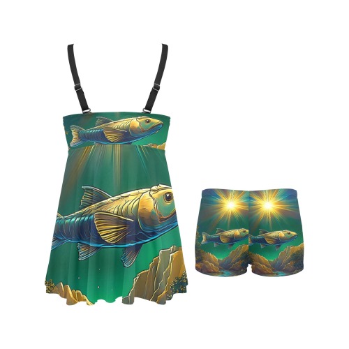 Celestial Swim Chest Pleat Swim Dress (Model S31)