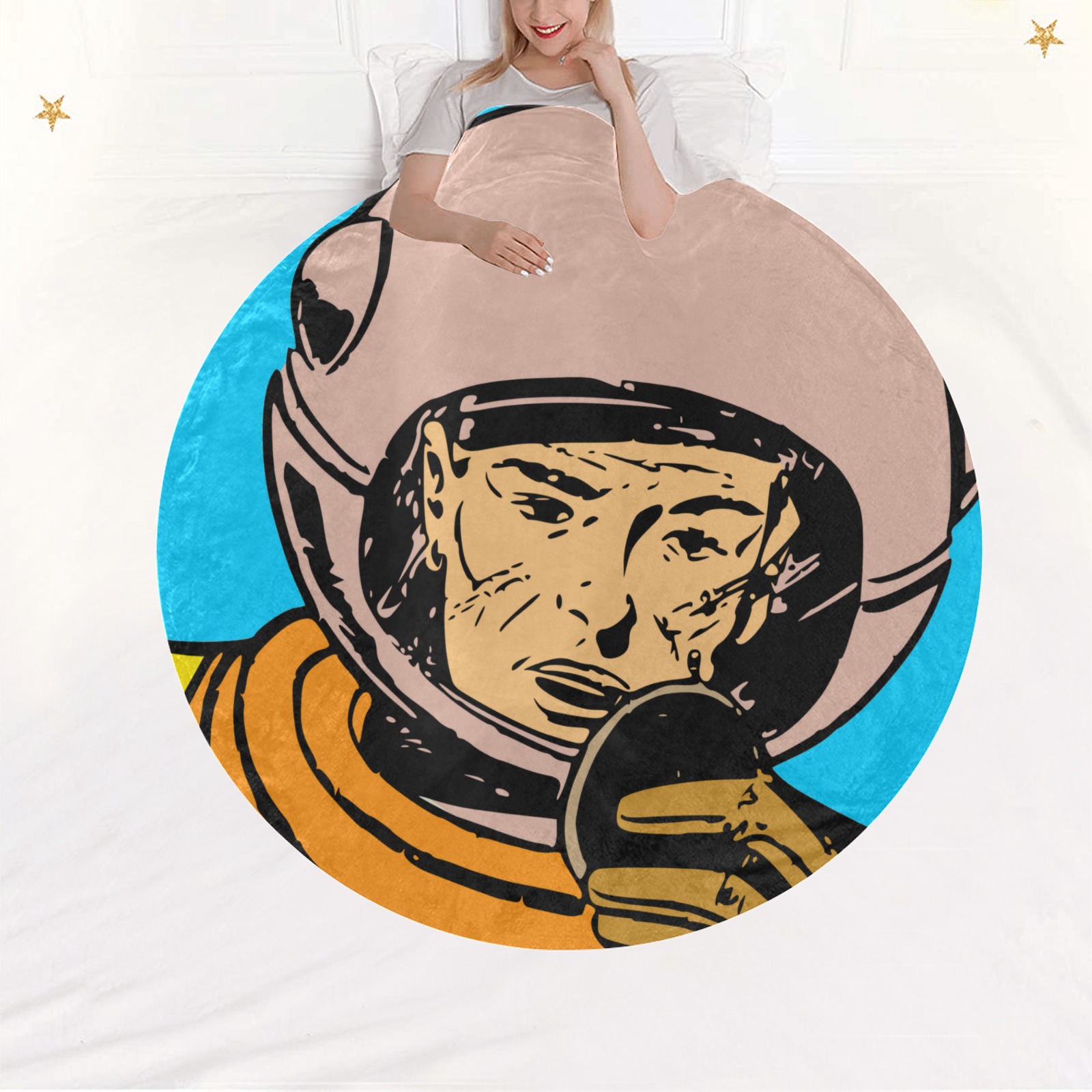 astronaut Circular Ultra-Soft Micro Fleece Blanket 60"