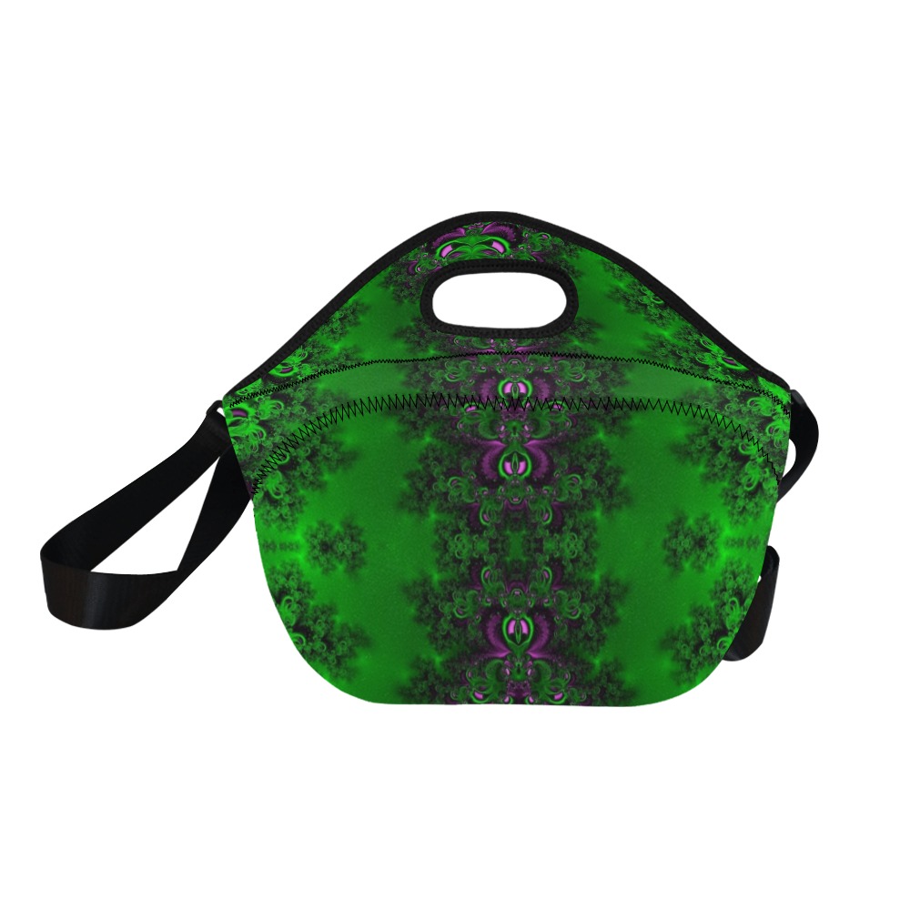 Early Summer Green Frost Fractal Neoprene Lunch Bag/Large (Model 1669)