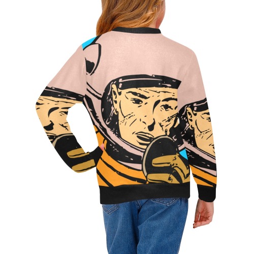 astronaut Girls' All Over Print Crew Neck Sweater (Model H49)