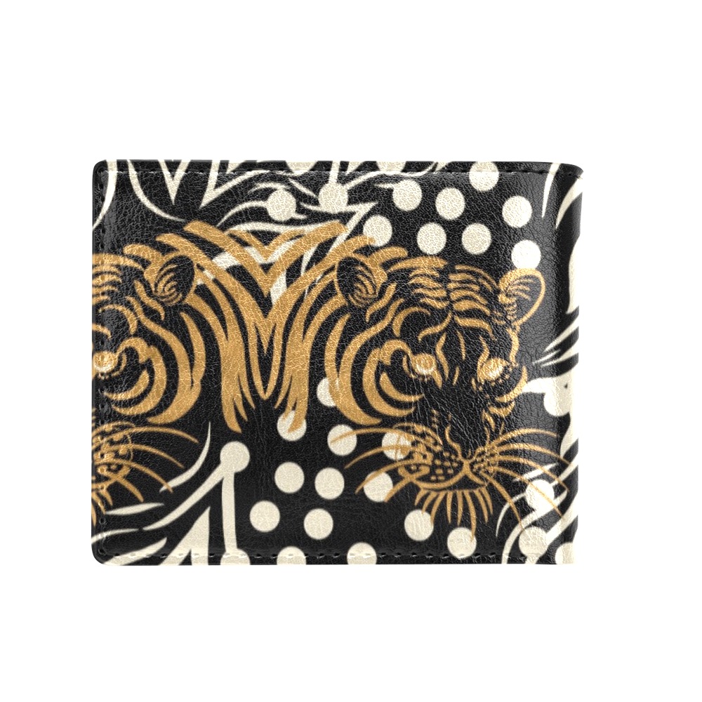 Wild Golden Tiger 5 Bifold Wallet with Coin Pocket (Model 1706)