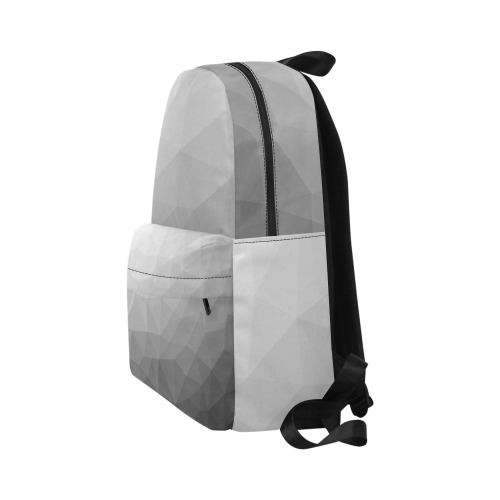 Grey Gradient Geometric Mesh Pattern Unisex Classic Backpack (Model 1673)