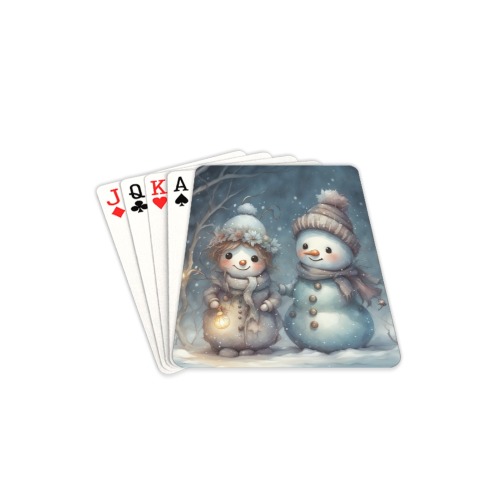 Snowman Couple Playing Cards 2.5"x3.5"